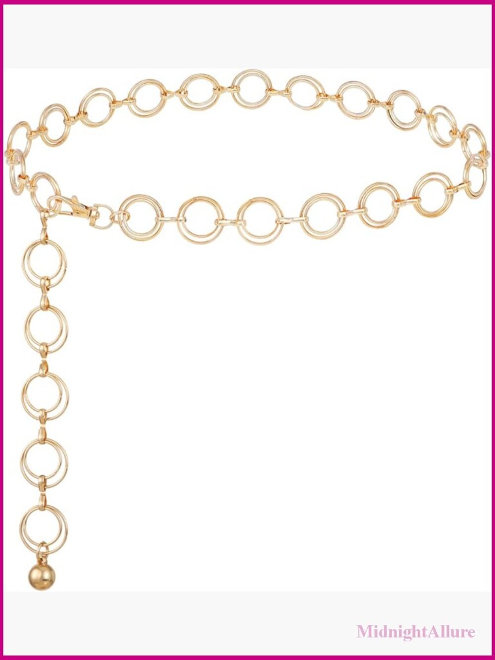 Adjustable Layered Metal Waist Chain Belt for Dresses